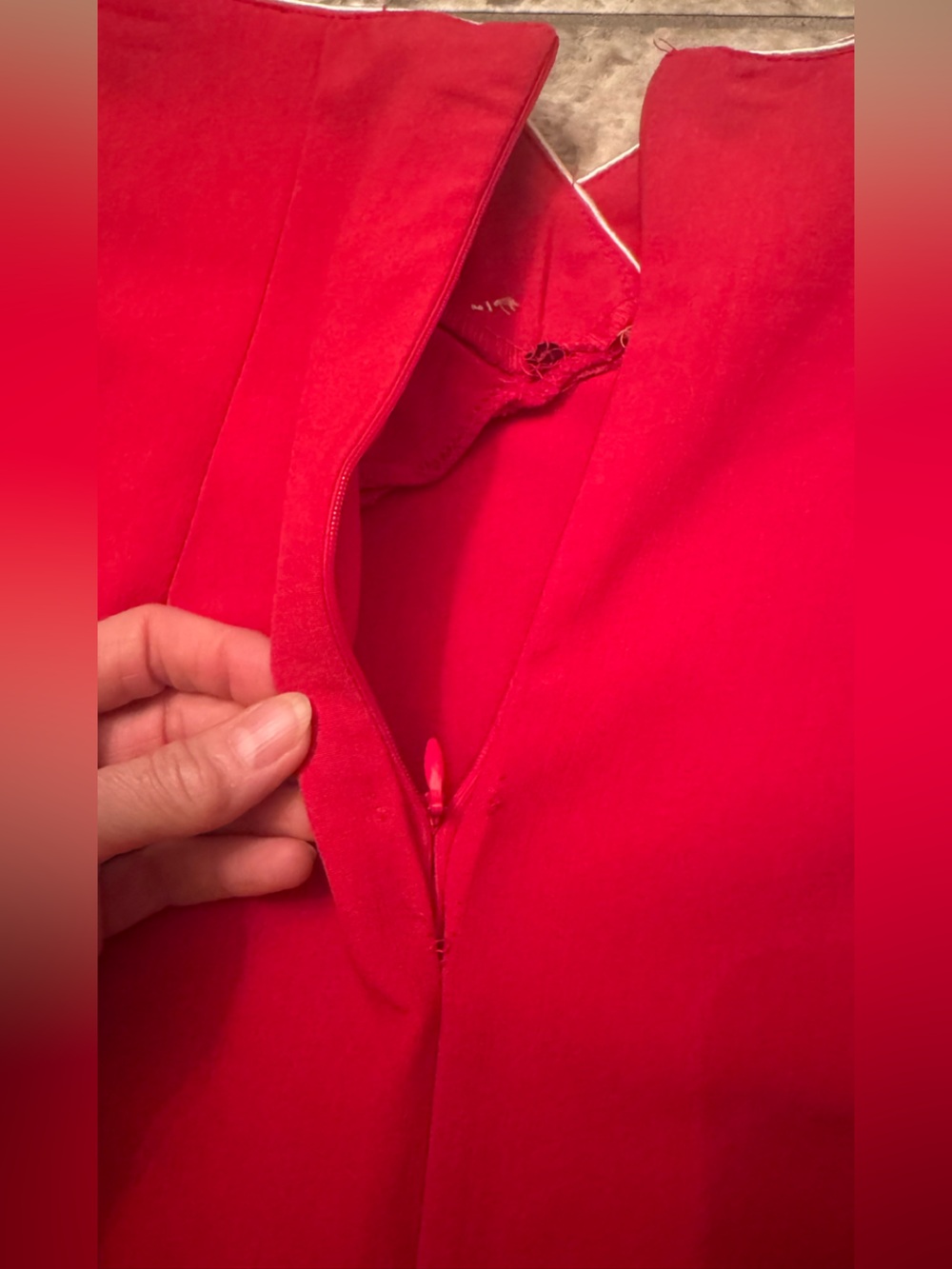 Bettie Page Red Pencil Skirt with White Piping S - Picture 10 of 10